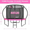 thumbnail image 2 of YORIN Trampoline pour 2-3 Enfants, Trampoline de 8 Pi pour Adultes avec Filet d'Enceinte, Panier de Basketball, Échelle, Capacité de Poids de 800 Lb, Trampoline Récréatif Extérieur, Trampoline Robuste, 2 of 8