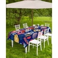 thumbnail image 4 of Fsddascl Blue Coastal Outdoor Tablecloth - 52x70 Inch Rectangle Dining Table Cover, Watercolor Summer Ocean Seashells Conch Waterproof Outdoor Table Cloth with Umbrella Hole & Zipper for Patio, 4 of 7
