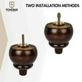 thumbnail image 6 of TCHOSUZ 6 inch / 14cm Wooden Furniture Legs, Pack of 4 Classic Glaze Solid Wood Round DIY Replacement Bun Feet with Caster Wheels for DIY Project Sofa Couch Ottoman Cabinet Bed Riser, 6 of 8