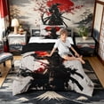 thumbnail image 3 of Manfei Ink Samurai Twin Comforter Sets for Boys Men, Armor Sword Bedding Set, Black Red Gray, Black Reversible 2 Pieces, 1 Comforter and 1 Pillowcase, 3 of 6