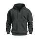 thumbnail image 1 of Dolkfu Sudaderas con capucha de media cremallera para hombres, sudaderas deportivas de color sólido, ropa de calle para hombres en invierno. L, 1 of 2