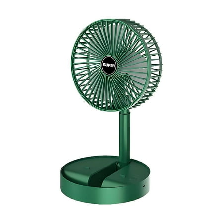 Telescopic Folding Fan, Portable USB Rechargeable Collapsible Desk Fan for Travel Silent Stand Up Wireless Folding Oscillating Compact Floor Fan for Dorm Bedroom