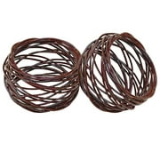 Rangeene Handmade Artisan Crafted Mesh Metal Dining Napkin Rings; Brown; Set of 4