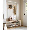 thumbnail image 2 of VASAGLE Coat Rack, Hall Tree with Shoe Storage Bench for Entryway, with 9 Hooks, a Shoe Rack, a Hanging Rod, 16.3 x 39.4 x 71.7 Inches, for Living Room, Bedroom, Oak and White, 2 of 5