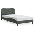 thumbnail image 3 of Bowery Hill Contemporary Twin Solid Pine Wood Bed Frame in Dark Grey, 3 of 8