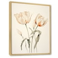 thumbnail image 2 of Designart "Serene White Tulip Ensemble IV" Tulips Floater Framed Wall Art Living Room, 2 of 5