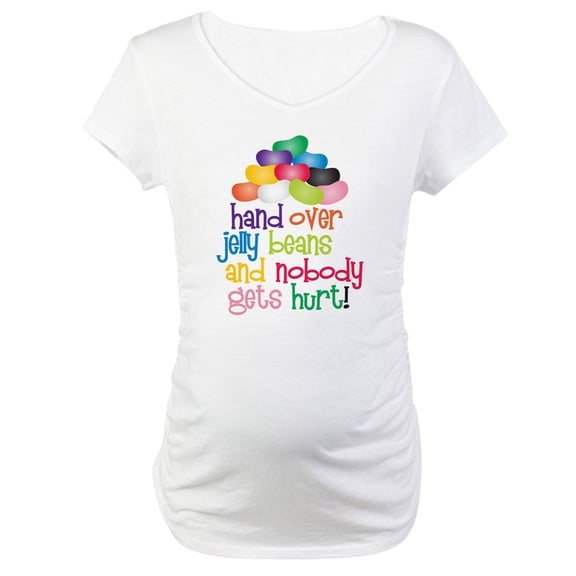 CafePress - Hand Over Jelly Beans Maternity T Shirt - Cotton Maternity T-shirt, Cute & Funny Pregnancy Tee