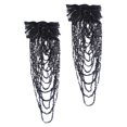 thumbnail image 1 of BRIGHTFUFU 1Par Adorno De Hombreras Con Borlas Negras Para Chaquetas Estilo Vintage Retro, 1 of 8