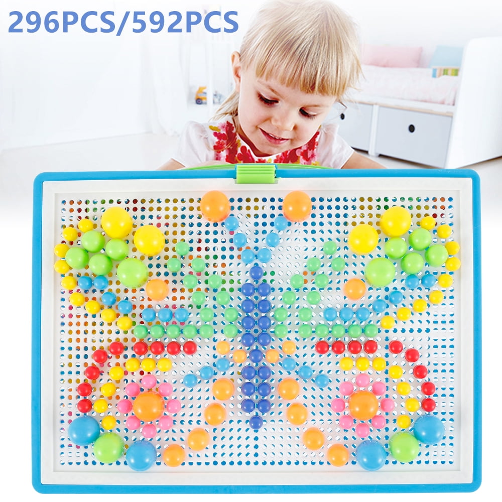 Children Puzzle Peg Board With 592 Pegs For Kids Educational Toys Creative Gifts