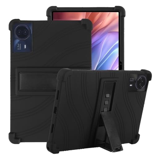 Hoibon Compatible with TECLAST T65max 13 Inches Android 14 Tablet 2024 New Tablet Case Soft Silicone Heavy Protective Cover with Kickstand for TECLAST T65 Max Tablet 13 Inch (Black)