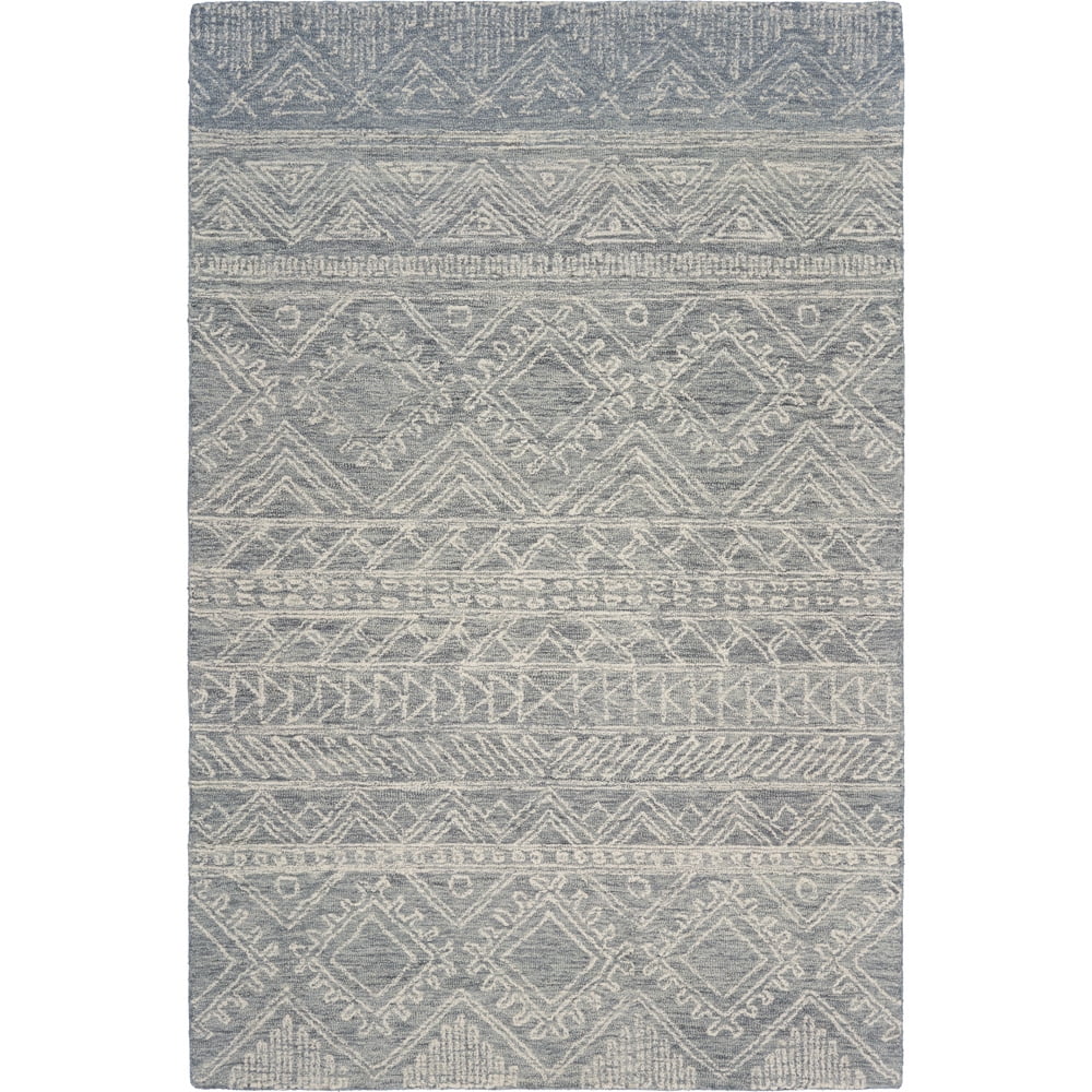 LR Home Juniper Traditional Geometric Area Rug, Gray, 5 ft. x 7 ft