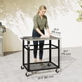 thumbnail image 3 of Outsunny Outdoor Grill Cart, Pizza Oven Stand with Stainless Steel Tabletop, 3 of 10
