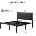 thumbnail image 5 of Laisnet Queen Size Upholstered Bed Frame with Faux Leather Button Tufted Headboard & Metal Slat Support, 5 of 7