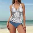 thumbnail image 6 of Women's Two Piece Swimwear, High Waisted Tankini Top with Shorts, Push Up Padding V-Neck Tummy Control Swimsuit, for Beach Pool Vacation, 6 of 8