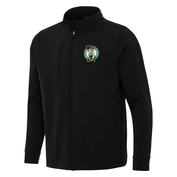 Men's Antigua Black Boston Celtics Regard Full-Zip Jacket