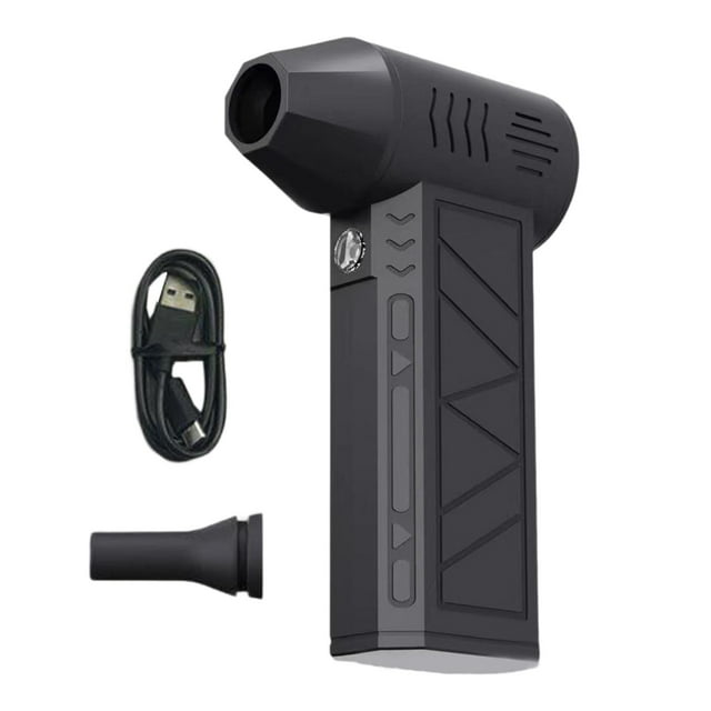 Mini soplador de aire eléctrico Turbofan Zy7400-se, soplador de aire inalámbrico, soplador de aire para computadora portátil, teclado, PC y automóvil Negro