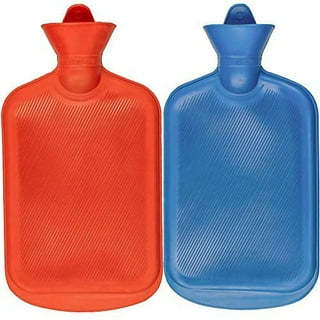 SteadMax (2 Pack) Hot Water Bottles, 2 Liter Natural Rubber -BPA Free-  Durable Hot Water Bag for Hot Compress and Heat Therapy, Pain Relief  Heating