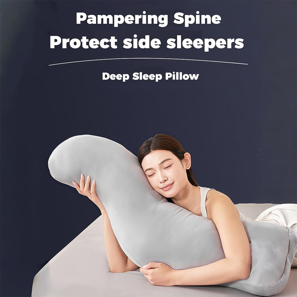 2026 Upgraded Pea Pod Body Pillow for Side Sleeper, Ergonomic Double Curve Design for Hip & Leg Support, Full Body Comfort Pillow for Back & Neck, Secure Fit Between Knees, Dual-Zone Design (Pink)