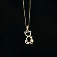 thumbnail image 3 of Rosec Jewels Cute Cat Pendant Necklace with Diamond for Women (HI-SI Quality) - with Chain - Ready to Gift, 14K Yellow Gold, 3 of 7