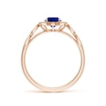 thumbnail image 2 of ANGARA Lab Grown Blue Sapphire Ornate Engagement Ring in 14K Rose Gold for Women (Size-7x5mm) | September Birthstone, Anniversary, Jewelry Gift for Women | Lab Grown Blue Sapphire Ring, 2 of 8