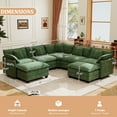 thumbnail image 4 of BedLuxury 111.5” Modular Sectional Sofa with Movable Ottoman, Modern Cloud Couch with Corner Seat for Living Room, 5-Seat, Green, 4 of 7