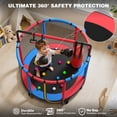 thumbnail image 3 of 55" Toddler Trampoline for Kids with Basketball Hoop, SHINPT Indoor Outdoor Kids Trampoline with Enclosure Net, Basketball, Small Trampoline Gift for Boys Girls, Mini Trampoline for Kids, 3 of 9