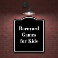 thumbnail image 2 of Barnyard Games for Kids BLACK Aluminium Composite Sign 8.5''x10'', 2 of 8