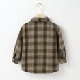 thumbnail image 4 of Gibobby Chaqueta de invierno para niñosNiños pequeños bebés Niñas Niños camisa de franela chaqueta a cuadros manga larga solapa botón abajo otoño camisa (Amarillo, 6-7 Años), 4 of 5