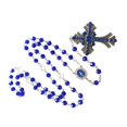 thumbnail image 7 of Giaone Rosary Necklace 8mm Blue Crystal Beads Medal Crucifix Cross Pendant Long Chain, 7 of 7