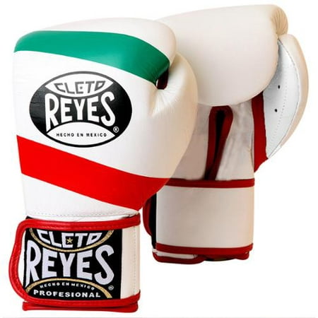 Cleto Reyes Hook and Loop Leather Training Boxing Gloves - 12 oz - Mexican Flag - 0