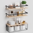 Wall Mounted Floating Shelves 3+1 Floating Shelves For Wall Tier Rustic ...