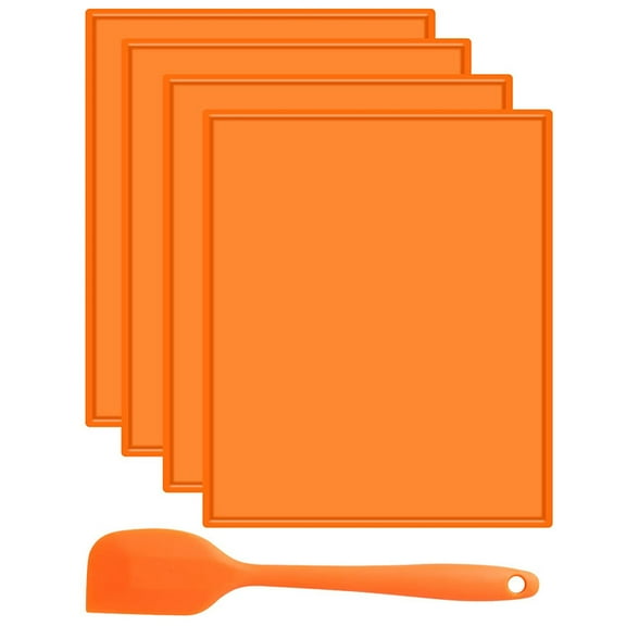 4Pcs Mul-Silicone Dehydrator Sheets with Scraper for Fruit Leather Making