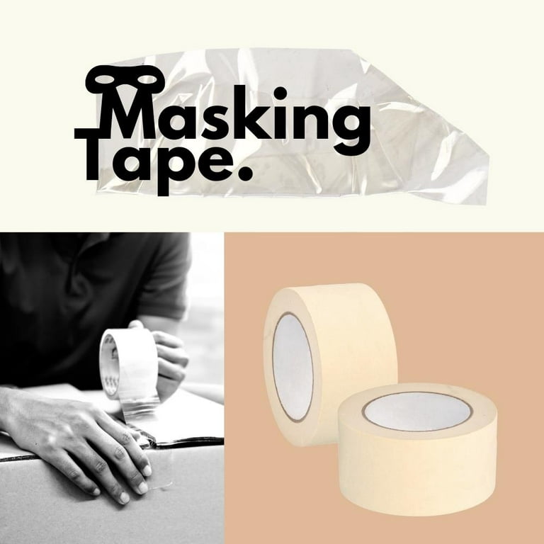 16 Rolls Utility Grade Masking Tape General Purpose 3 inch x 60 Yards 4.3 mil, Size: 3 x 60', White