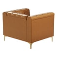thumbnail image 4 of BLAZANT 40” Chesterfield Single Sofa, Upholstered Faux Leather Accent Chair, High Resilience Single Vintage Tufted Couch with Deep Seats & Metal Legs, Mid Century Modern for Living Room, 4 of 7