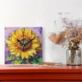 thumbnail image 2 of WOBOGO Bright Yellow Sunflower Wall Clock 7.78 Inch Battery Operated Silent Unit Square Rustic Vintage Style for Home Bedroom Office Black Pointer, 2 of 8