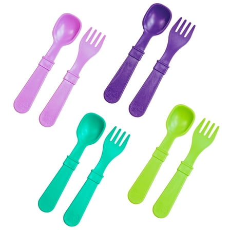Re-Play Utensils 8 Pack Tbw - Flatware Set for Kids - Eco-Friendly & Safe