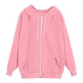 thumbnail image 6 of Zip Up Hoodies Womens 2026 Y2K Casual Long Sleeve Zipper Sweatshirts Fall Winter Comfy Track Jackets with Pockets Light pink S, 6 of 6