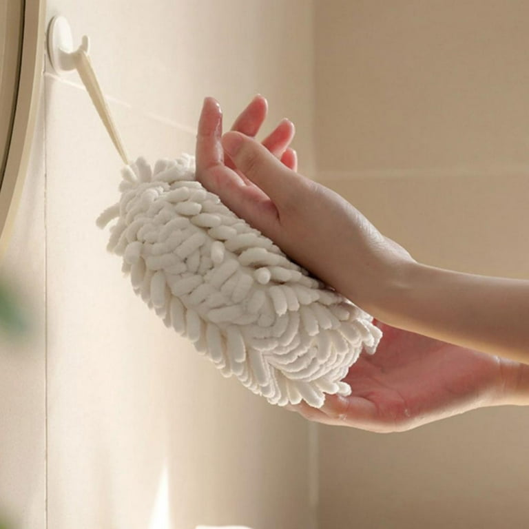 Ewanda Store 3 Pack Cute Rabbit Hand Towels,Hand Towels with Hanging Loop,Kids Hanging Hand Towels for Kitchen Bathroom Home