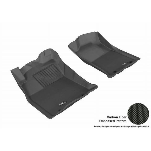 3D MAXpider 2012-2015 Fits Toyota Tacoma Double Cab Kagu 1st Row Black Carbon Fiber Embossed Pattern Floor Mat L1TY09011509