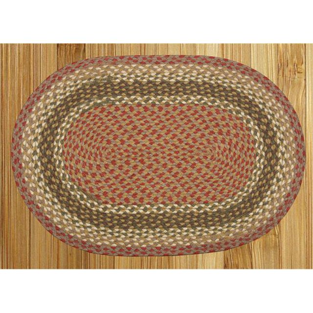 Capitol Earth Rugs 07-024 Tapis Tressé en Jute Olive-Bourgogne-Gris