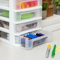 thumbnail image 6 of IRIS Small 4-Drawer Compact Desktop Organizer, Stacking Desktop Unit, White-Clear, Single, 6 of 6