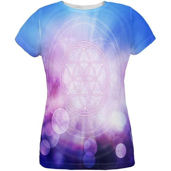 Sacred Geometry Seed of Life All Over Womens T Shirt Multi X-LG