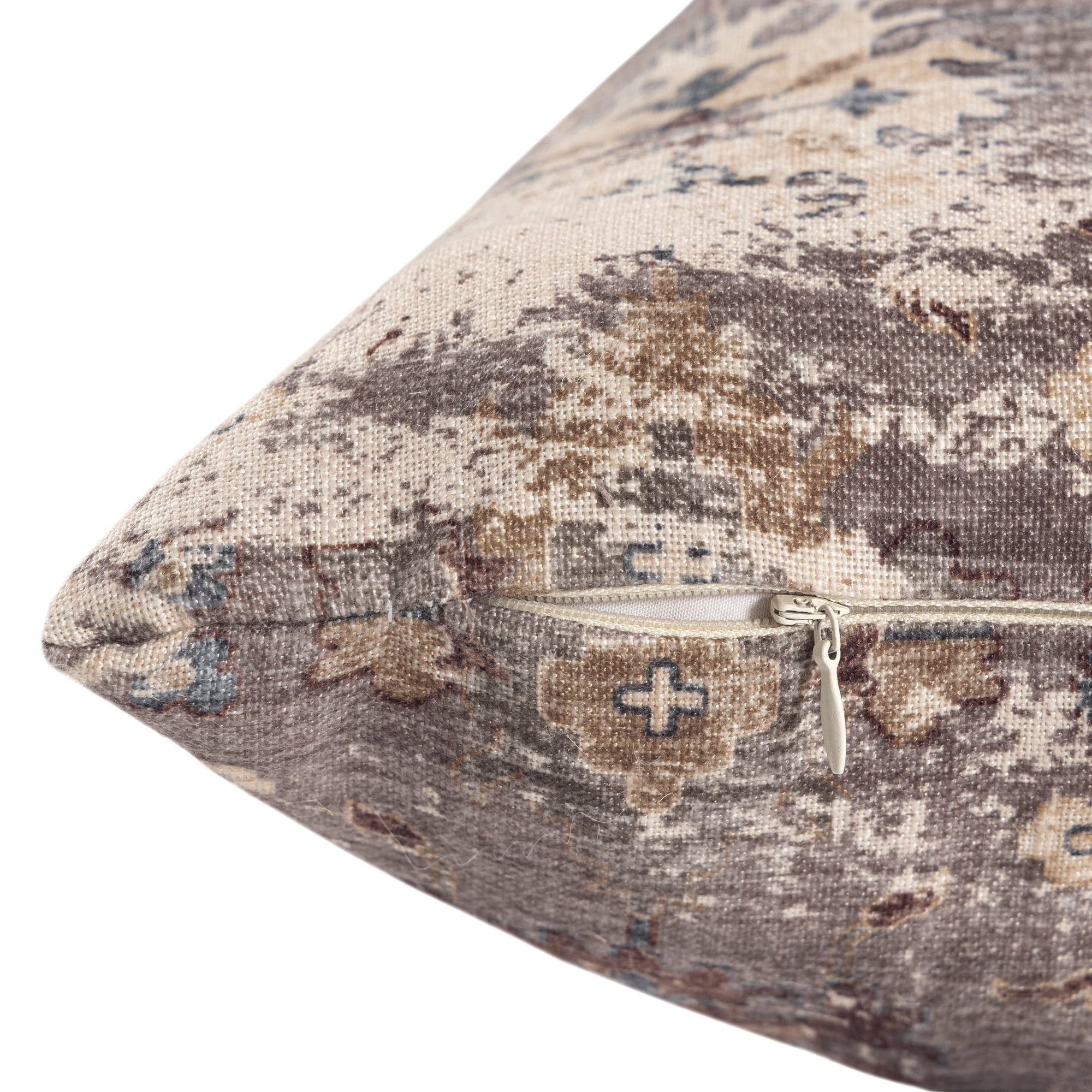 Harlow Hill Charleston 18" x 18" Taupe Floral Polyester Adult Decorative Throw Pillow Cover