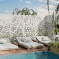 thumbnail image 3 of MAYEERTY 72"x35"x16" Outdoor Privacy Screen with Stand Metal Balcony Decorative Screen,White, 3 of 10