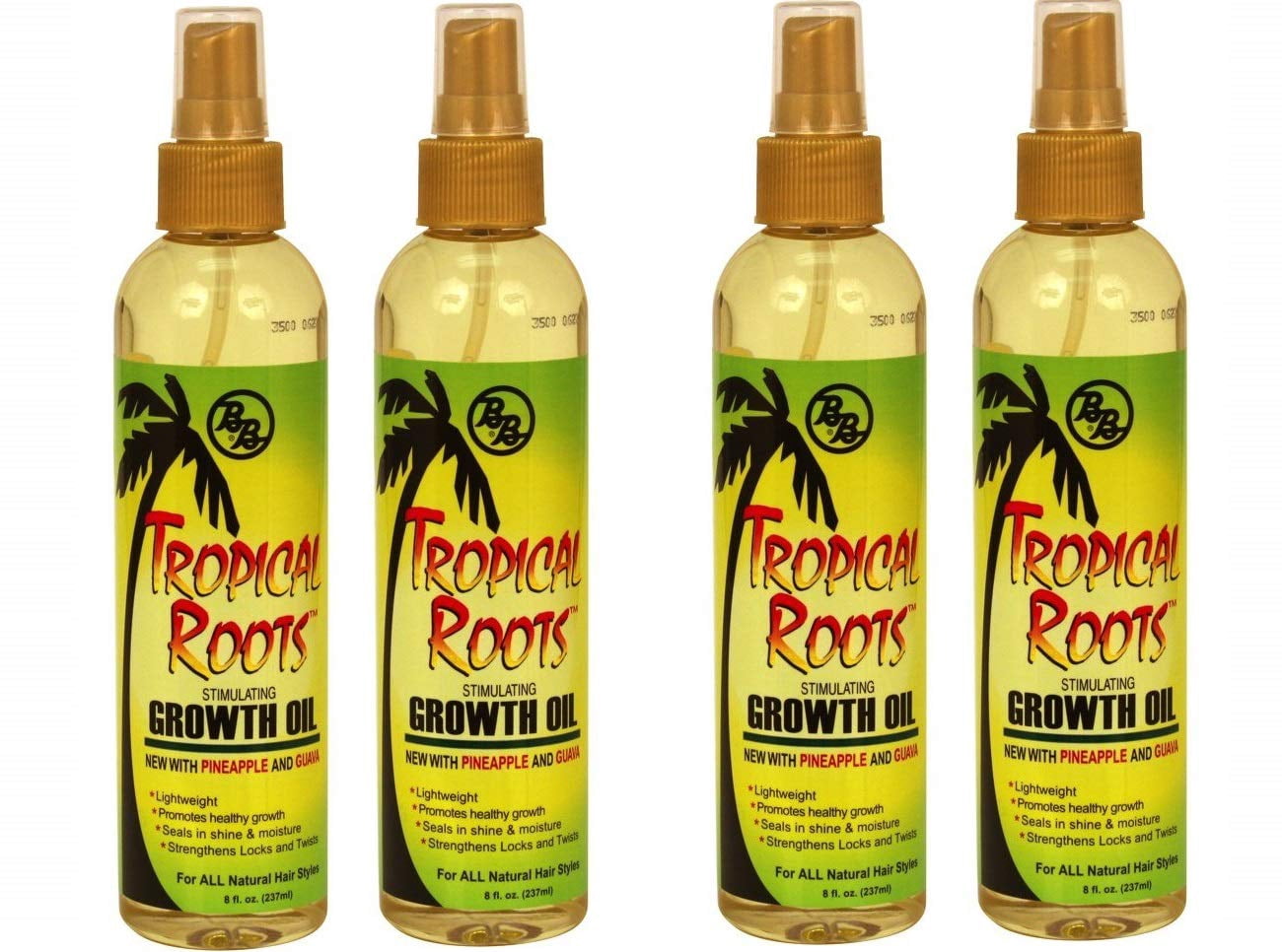Bronner Brothers Tropical Roots Growth Oil 8 oz (Pack of 4)