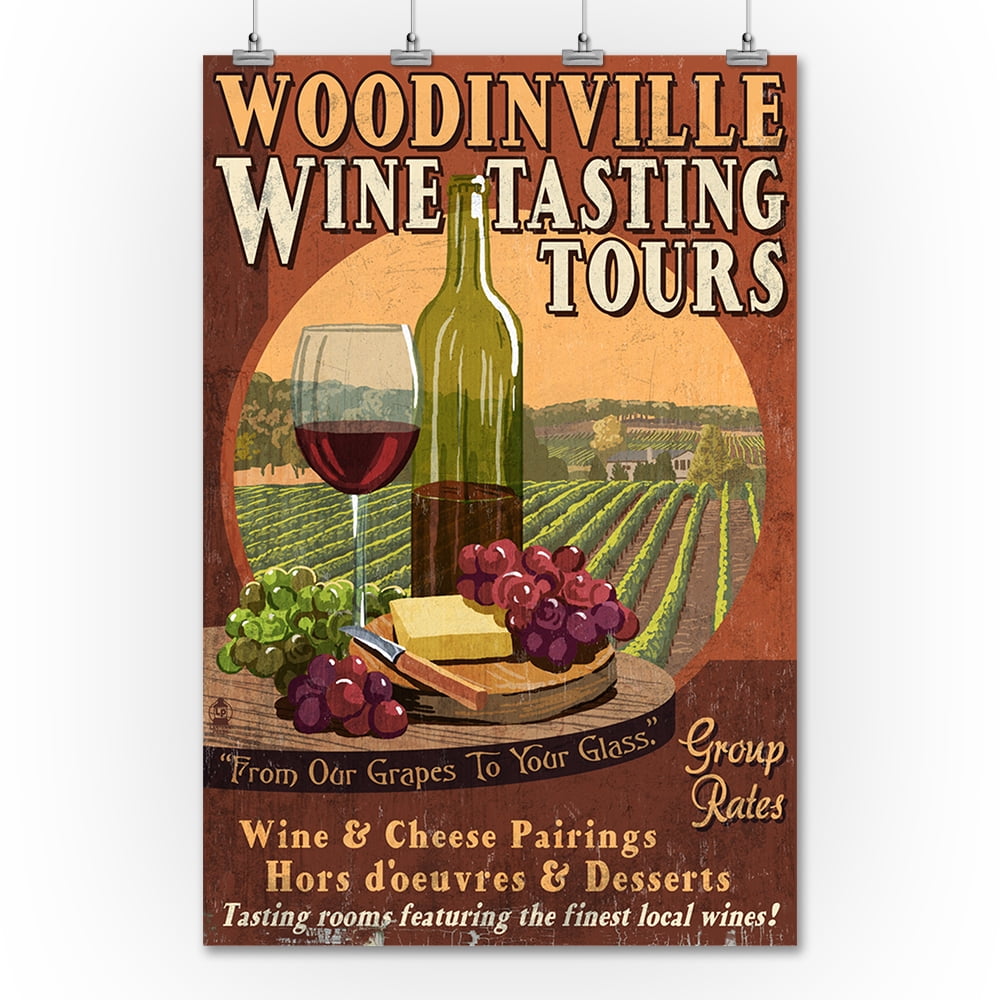 Woodinville, Washington Wine Tasting Vintage Sign Lantern Press
