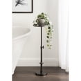 thumbnail image 3 of Kate and Laurel Engles Traditional Adjustable-Height Pedestal Drink Table, 10x10x30, Polished Gunmetal, Vintage Round Living Room Pedestal Table for Indoor Plant Stand with Protective Tabletop Lip, 3 of 8