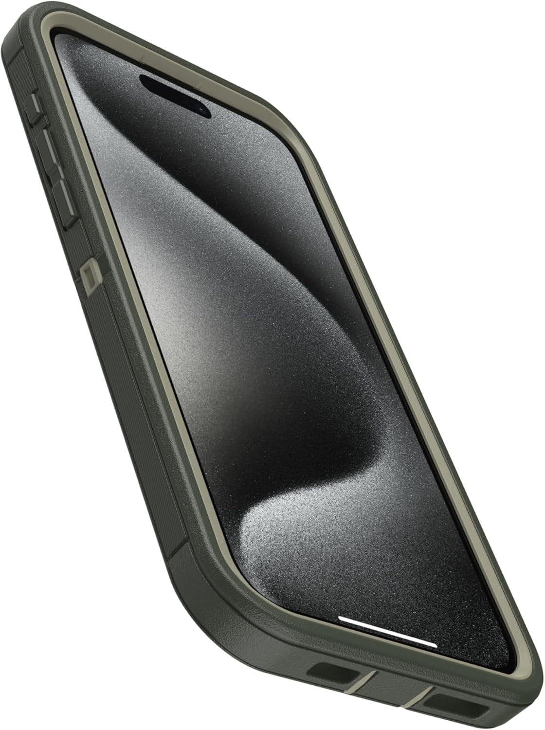 OtterBox iPhone 15 Pro Max (Only) - Defender Series Pro Case - Lichen the Trek (Green) - Case Only - Screenless - Rugged & Durable - with Port Protection