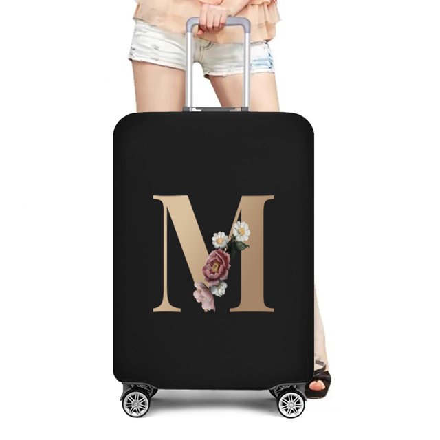 Travel Bag Protector Cover 26 English Letter Printed Accessory Bag Elastic Travel Bag Cover Applicable To 18-28 Inch Suitcase 8gold M M