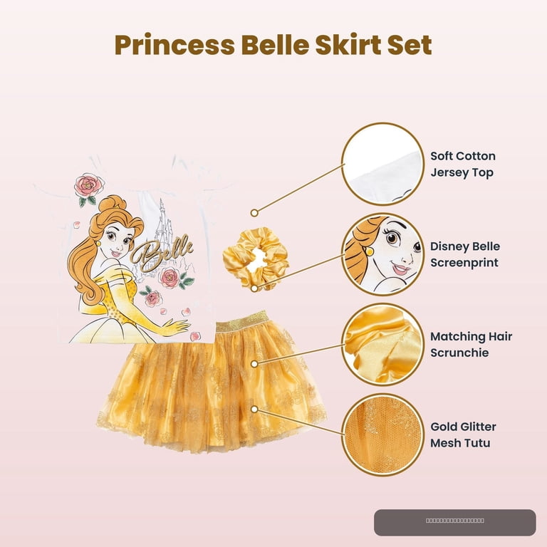 Disney Princess Belle Toddler Girls Clothing Set: Short Sleeve T